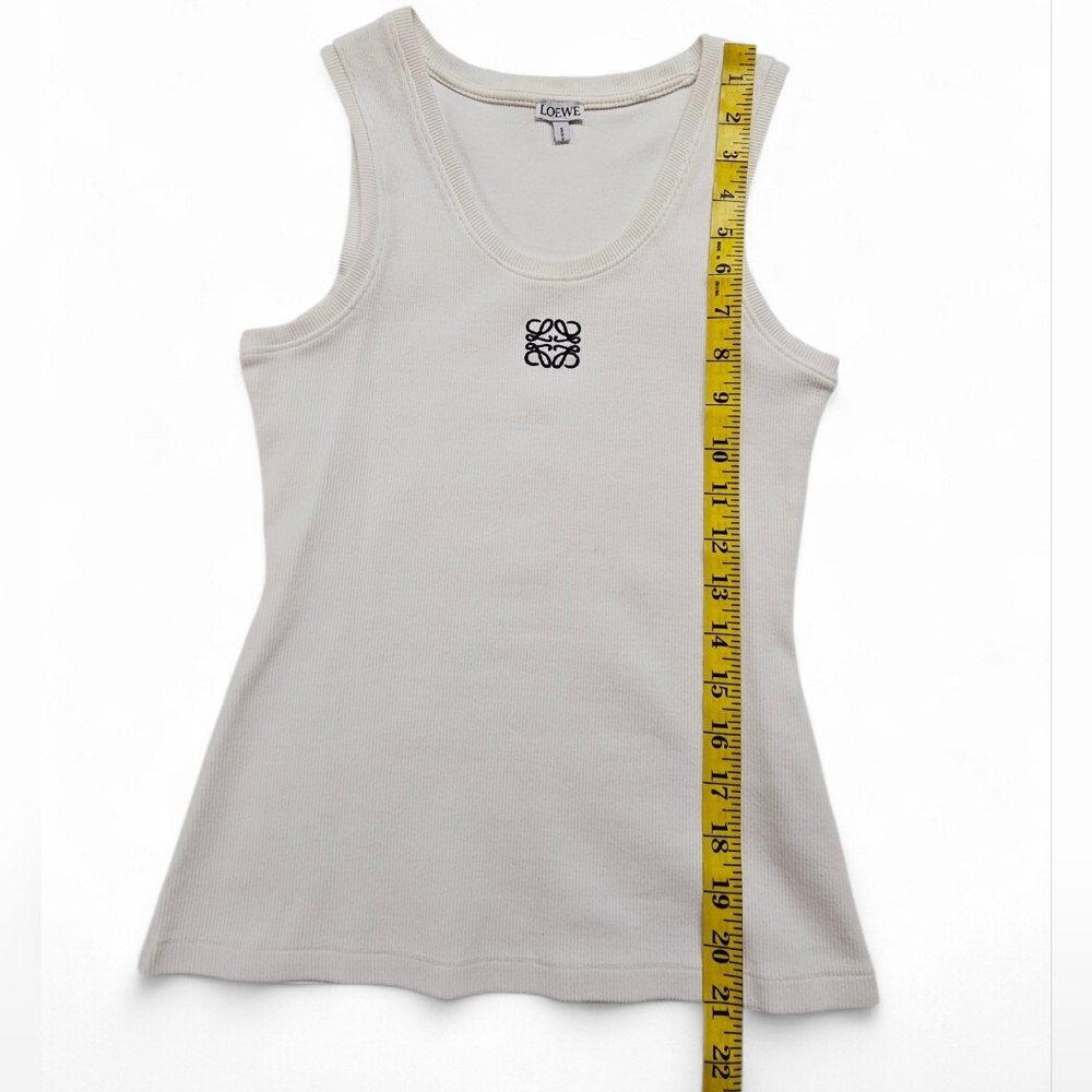 Loewe Anagram Ribbed Knit Tank Top In White Women's Size Medium - Picture 10 of 10